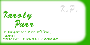 karoly purr business card